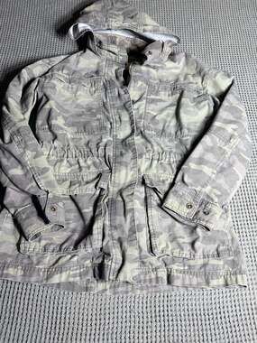 Universal Thread Camouflage Hooded Utility Jacket, Women's Medium, 100% Cotton